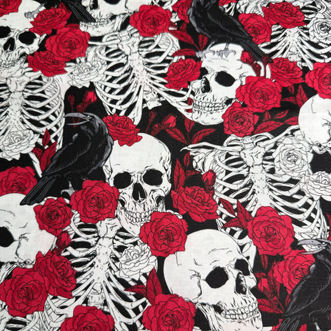 Skull and roses